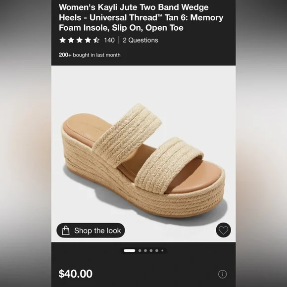 Jute Two Band Wedge Heels - Picture 8 of 9